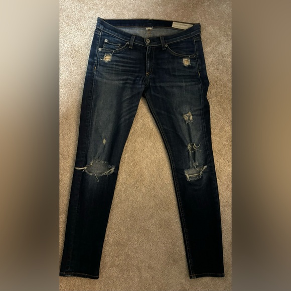 Rag & Bone "Dark Shredded" crop Cut # 12710.  Style # W1526K520DSH. Size 27. - Picture 2 of 5
